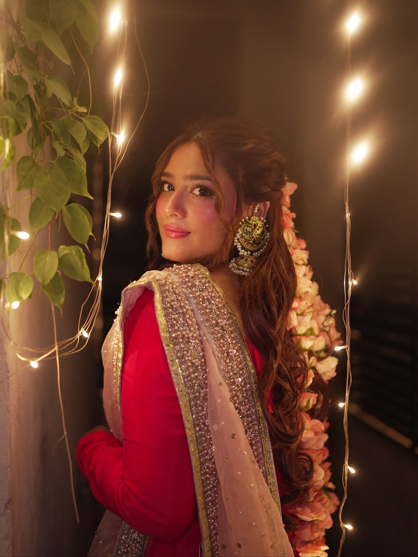 Light pink embellished dupatta